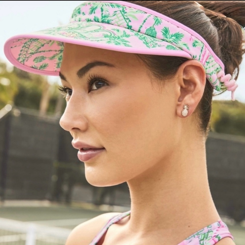 Lilly Pulitzer Pink and Green Palm Visor